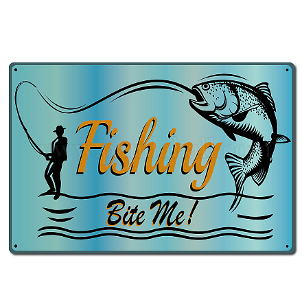 Creatcabin pêche étain signe vintage métal signes fer peinture rétro plaque affiche pour cuisine café pub garage décoration AJEW-WH0157-010-1