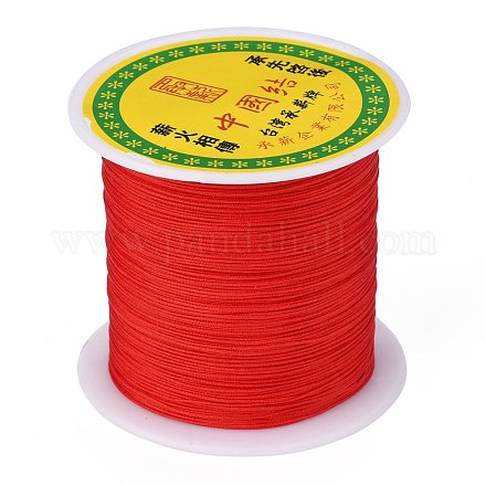 編み込みナイロン糸  ビーズジュエリー作りのための中国結びコードビーズコード  レッド  0.5mm  約150ヤード/ロール NWIR-R006-0.5mm-700-1