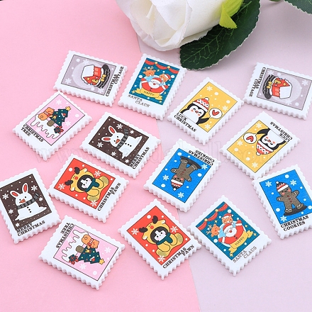 Cabochons de résine de timbre de noël XMAS-PW0001-220-1