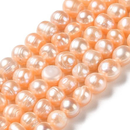 Fili di perle di perle d'acqua dolce coltivate naturali PEAR-E018-19B-1