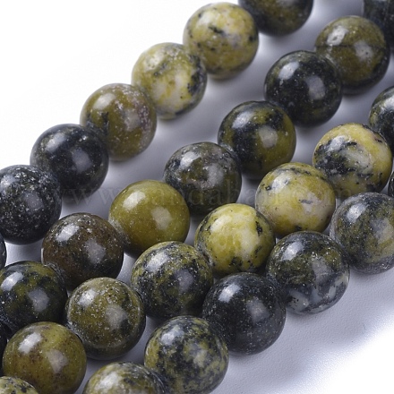 Fili di perle naturali di turchese giallo (diaspro) G-G803-16-8mm-1