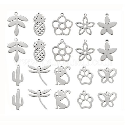 100 pièces 10 style 304 pendentifs en acier inoxydable STAS-LS0001-39-1