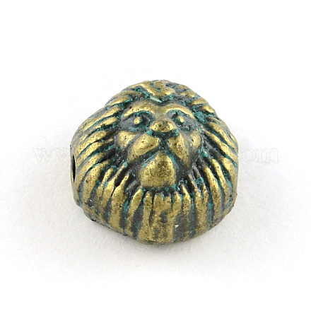 Lion Zinc Alloy Beads PALLOY-R065-196-LF-1