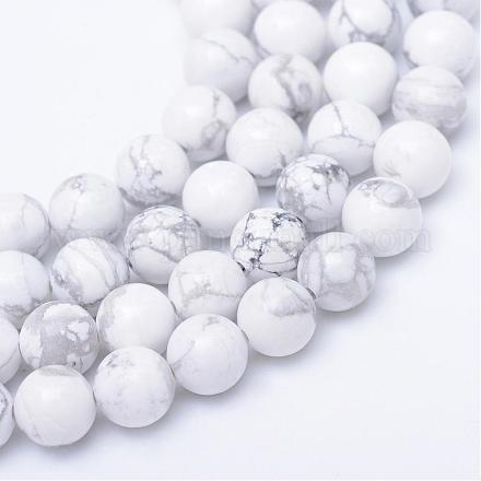 Brins de perles rondes de howlite naturelle G-R345-10mm-18-1
