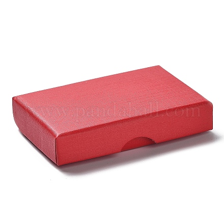 厚紙のジュエリーセットボックス  内部のスポンジ  長方形  レッド  7.05~7.15x5.05x1.55~1.6cm CBOX-C016-02E-01-1