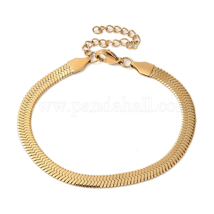 Ion Plating(IP) 304 Stainless Steel Herringbone Chain Bracelet for Men Women BJEW-Q998-02G-1