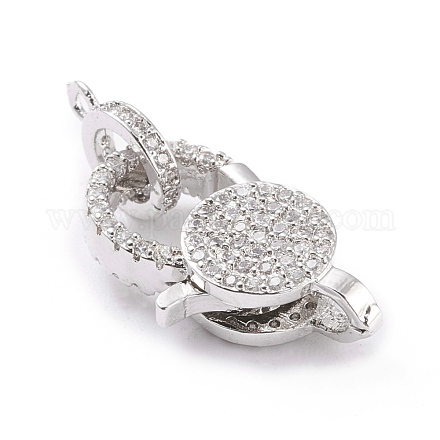 Brass Micro Pave Clear Cubic Zirconia Lobster Claw Clasp ZIRC-I043-33P-01-1