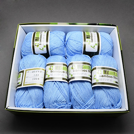 ソフトベビー用毛糸  竹繊維と絹で  空色  1mm  約50グラム/ロール  6のロール/箱 YCOR-R024-ZM010-1