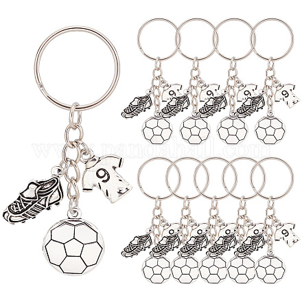 PH Pandahall 10 Stück Fußball-Schlüsselanhänger aus Legierung KEYC-PH0001-81-1