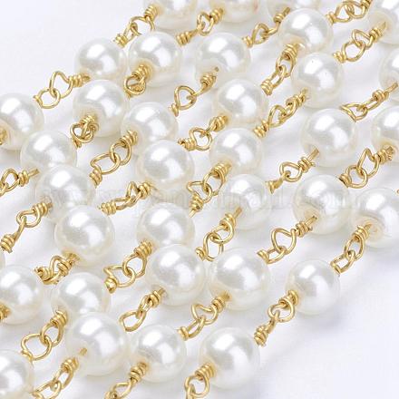 Verre à la main des chaînes de perles de perles AJEW-P062-01-6mm-1