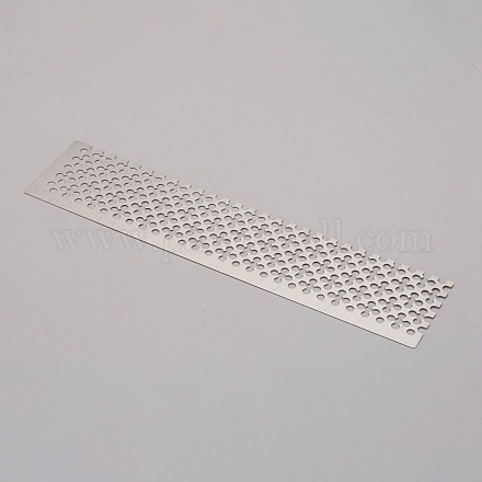 ステンレス鋼ダイヤモンド描画定規ドットドリルツール  400つの空白グリッド  ステンレス鋼色  16x3.6x0.03cm X-TOOL-WH0121-13-1