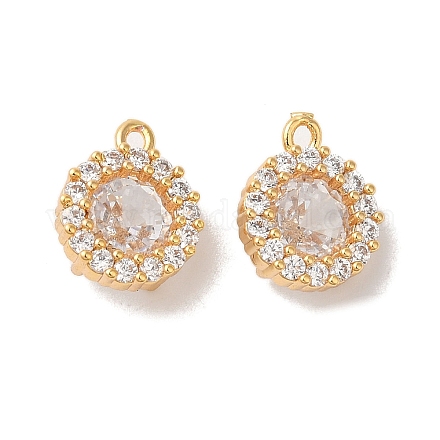 Латунные микропаве прозрачные подвески с фианитом KK-M294-17G-1