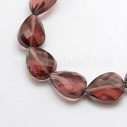 Crystal Glass Teardrop Beads Strands EGLA-F066-06-1