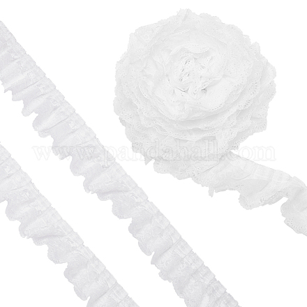 BENECREAT 10 Yards 3-Layer Pleated Chiffon Flower Lace Trim OCOR-BC0005-27A-1