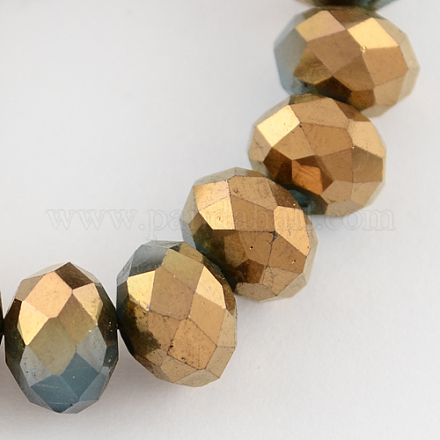 Electroplated Imitation Jade Glass Bead Strands GR8MMY-09C-1