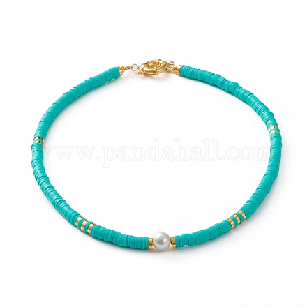 Colliers de perles heishi en argile polymère NJEW-JN03214-03-1