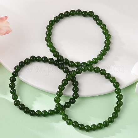 Bracelets stretch de perles de jade taiwan naturelles BJEW-K212-A-019-1