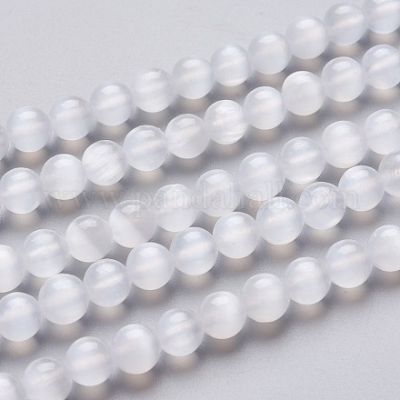 Brins de perles de sélénite naturelles G-L552H-16A-1