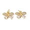 Brass Micro Pave Cubic Zirconia Charms, Rack Plating, Lead Free & Cadmium Free, Long-Lasting Plated, with Jump Ring, Real 18K Gold Plated, Dragonfly, 10x14x3mm, Hole: 3.5mm