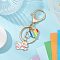 Alloy Enamel Keychain, with 
Iron Alloy Lobster Claw Clasp Keychain, Unicorn, Unicorn, 81.5mm