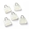 Watermelon Stone Glass Brass Pendants, Platinum, Bag, 27.5x25x10mm, Hole: 6mm