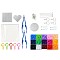 15 Colors DIY Fuse Beads Kit, with Mixed Shape ABC Plastic Pegboards, Ironing Paper and Plastic Tweezers, Iron Keychain Clasp Findings & Chains & Mobile Phone Strap, Plastic Keychain Clasp, Mixed Color, 5x5mm, Hole: 3mm, 1200pcs