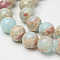Synthetic Aqua Terra Jasper Beads Strands, Impression Jasper, Round, 4mm, Hole: 1mm, about 88pcs/strand, 15.7 inch