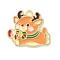 Alloy Enamel Pendants, Christmas Theme, Golden, Deer, 21x23x1.3mm, Hole: 2mm