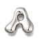 304 Stainless Steel Pendants, Letter Charm, Anti-Tarnish, Letter A, 22x23x6mm, Hole: 3.5x2.2mm