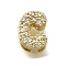 Brass Micro Pave Cubic Zirconia Letter Multi-Strand Links, Lead Free & Cadmium Free, Real 18K Gold Plated, Letter C, 7.5x5.5x4.5mm, Hole:  3.5x1.5mm