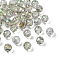 20Pcs Transparent Electroplate Glass Beads, Faceted, Round, Yellow Green, 7.5x7mm, Hole: 1.2mm