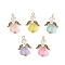 Transparent Acrylic Angel Pendants, with Alloy Beads & Transparent Acrylic Beads, Antique Golden, 28x20x9mm, Hole: 2.5mm