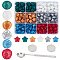 183Pcs DIY Stamp Making Kits, Including 6 Colors Sealing Wax Particles, Stainless Steel Spoon, Candle, for Christmas, Mixed Color, 12~12.5mm