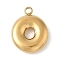 304 Stainless Steel Initial Pendants, Ion Plating(IP), Real 18K Gold Plated, Letter O, 16~18x6~18x3mm, Hole: 1.8mm