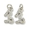 Rack Plating Brass Micro Pave Cubic Zirconia Pendants, Long-Lasting Plated, Lead Free & Cadmium Free, Constellations, Capricorn, 12x8x2mm, Hole: 2.5mm.