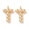 Brass Pendants, Cadmium Free & Nickel Free & Lead Free, Letter Charms, Real 18K Gold Plated, 12x7x2mm, Hole: 1mm