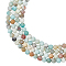 Natural Flower Amazonite Beads Strands, Frosted, Round, 8mm, Hole: 1mm, about 48pcs/strand, 15.9 inch(40.5cm), 4strands/box