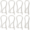 30Pcs Brass Earring Hooks, Real Platinum Plated, 20~21x2mm, Pin: 1mm