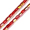 Electroplate Glass Chevron Beads Strands, AB Color Plated, Faceted, Column, Cerise, 6.5x4mm, Hole: 0.8mm, about 80pcs/strand, 20.08''(51cm)