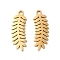 201 Stainless Steel Pendants, Laser Cut, Leafy Branch Charms, Golden, 21x7.5x1mm, Hole: 1.5mm