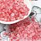 Frosted Glass Beads, Bicone, with Gold Foil, Faceted, Light Coral, 4.5x3.5mm, Hole: 1mm, 14285pcs/1000g