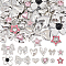 48Pcs 12 Styles Opaque Resin Cabochons, Silver, Mixed Shapes, 14~36.5x14~45.5x3~8mm, 4pcs/style