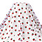 3 Yards Polyester Gauze Fabric, Strawberry Pattern, White, 1680x0.3mm