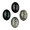Natural Agate Cabochons,  Dyed, Oval, Aqua, 25x18x7.5~8mm