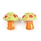 Handmade Lampwork Enamel Beads, Hand Drawn Beads, Mushroom, Lime, 17.5~18.5x15~15.5mm, Hole: 1.2mm