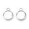 Tibetan Style Alloy Pendants Cabochon Settings, Double-Sided, Cadmium Free & Lead Free, Flat Round, Antique Silver, Tray: 11.5mm, 18x14x2mm, Hole: 2.8mm