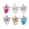 Glass with Alloy Pendant, Angle, Mixed Shapes, 25.5~26x18x8mm, Hole: 2.5~3mm, 6pcs/set