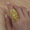 Geometric Hollow Brass Finger Rings for Women, Oval, Golden, 50x22mm, Inner Diameter: 16mm~18mm