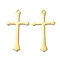 Brass Pendants, Cadmium Free & Lead Free, Cross Charms, Real 24K Gold Plated, 24x13x0.5mm, Hole: 1.4mm