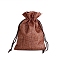 Rectangle Polyester Storage Bags, Drawstring Pouches Packaging Bag, Sienna, 12x9cm
